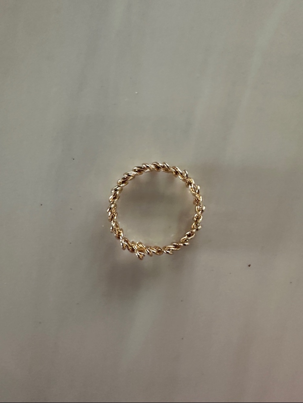 Delicate Gold Twisted Rope Ring - Women Jewelry
